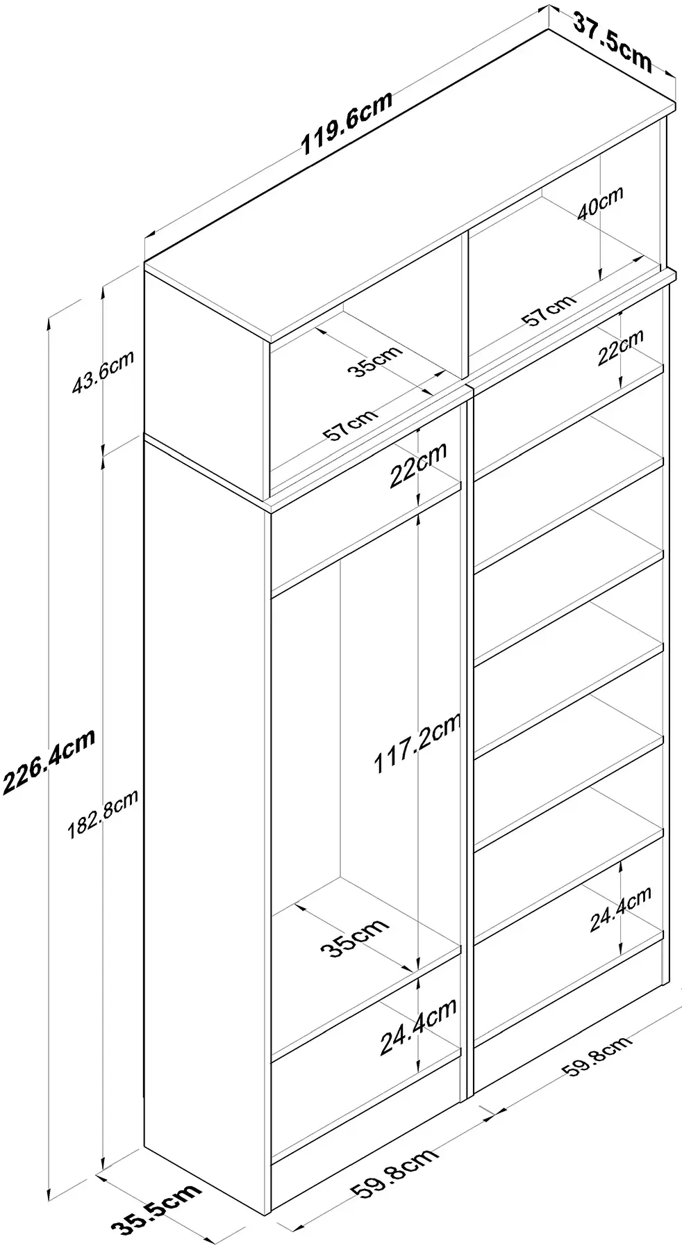 Шкаф Mirage Meble EA146 (Walnut/White)