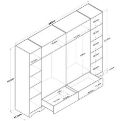 Dulap Mirage Meble F4 M25 M (Walnut/White) Thumb