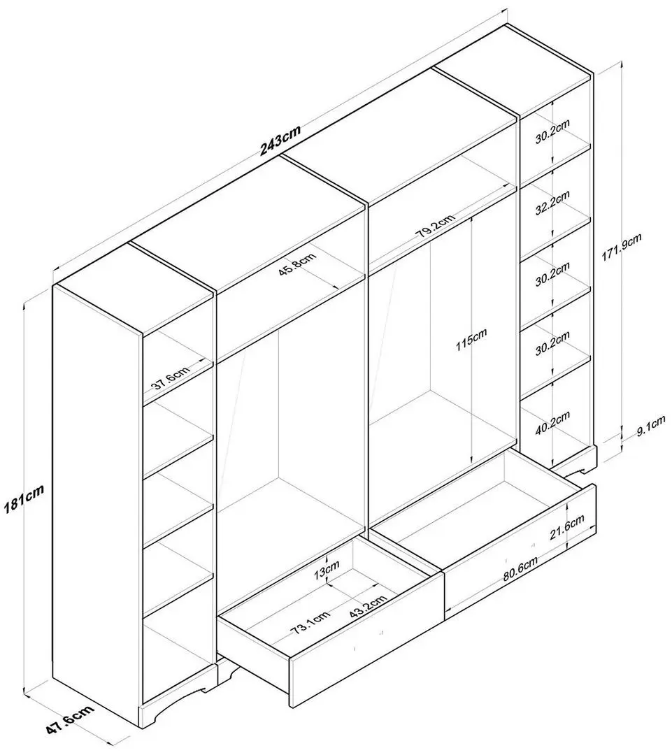 Шкаф Mirage Meble F4 M25 (White)