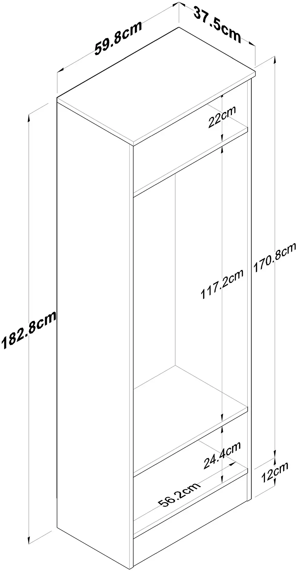 Шкаф Mirage Meble P6 M14 (White/Walnut)