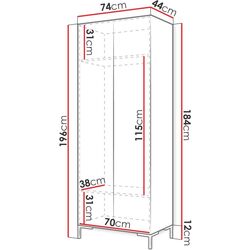 Dulap Mirjan24 Frunofta/Zilion cu oglinda (Black) Thumb