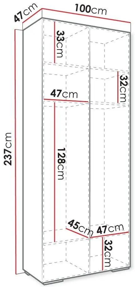 Dulap Mirjan24 Lewiosan 10/Manhattan Ryfel X 100 (White)