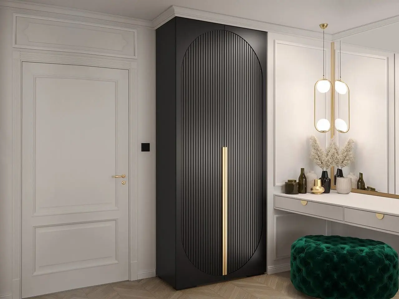 Dulap Mirjan24 Lewiosan 5/Manhattan Ryfel V 100 (Black/Gold)