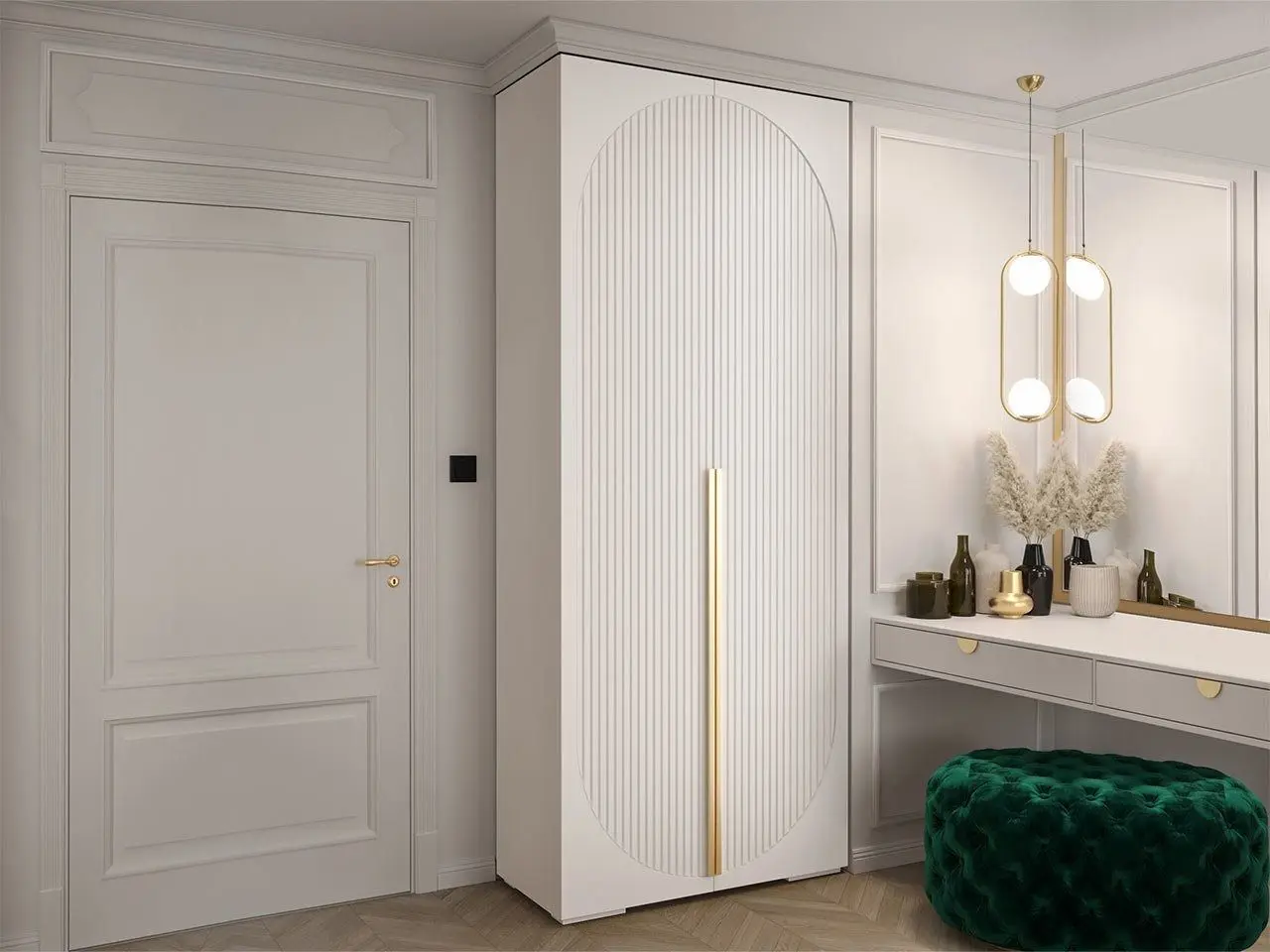 Dulap Mirjan24 Lewiosan 5/Manhattan Ryfel V 100 (White/Gold)