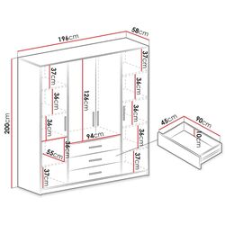 Dulap Mirjan24 Lily/Bali D4 cu modul (Graphite) Thumb