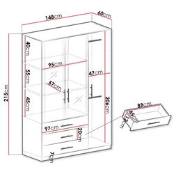Dulap Mirjan24 Tosion/Pekos 3D (White) Thumb