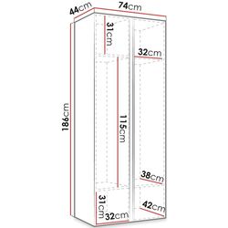 Dulap Mirjan24 Towiro Slim 2D/Orion (White) Thumb