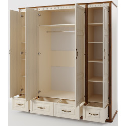 Dulap МЛ-Мебель Marsel №04 205.2cm (Cream/Country Oak) Thumb