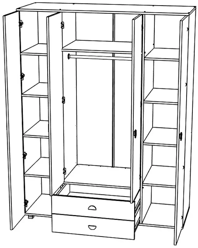 Dulap МЛ-Мебель Rio №5 160cm (Sonoma Oak/White) - 4