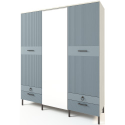 Dulap МЛ-Мебель Velvet №6 180.1cm (Craft Oak White/Laguna Soft) Thumb