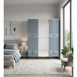Dulap МЛ-Мебель Velvet №6 180.1cm (Craft Oak White/Laguna Soft)