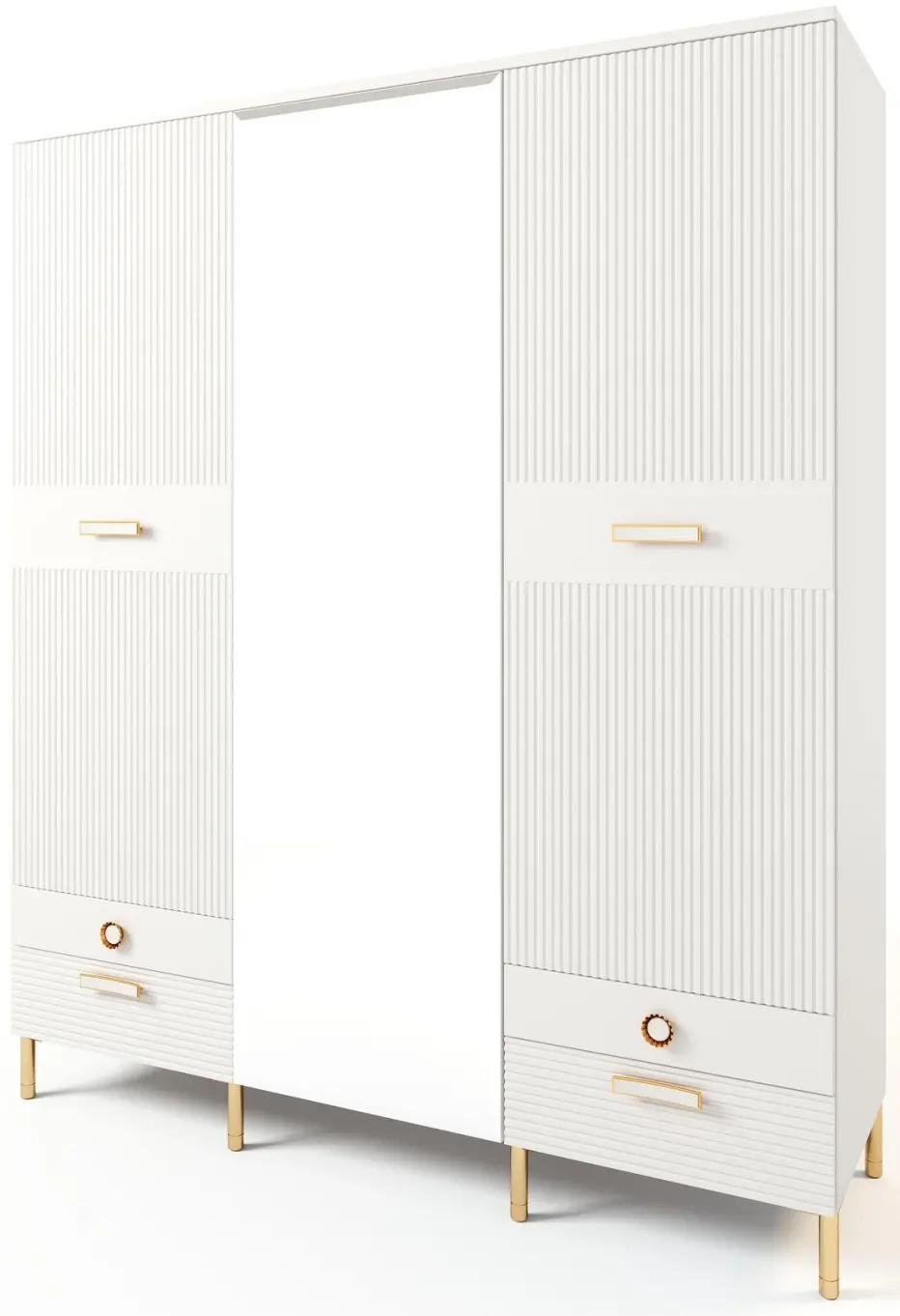 Dulap МЛ-Мебель Velvet №6 180cm (White/Gold) - 2
