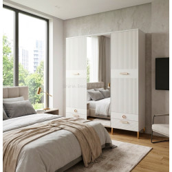 Dulap МЛ-Мебель Velvet №6 180cm (White/Gold)