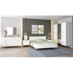 Dulap МЛ-Мебель Velvet №6 180cm (White/Gold) Thumb
