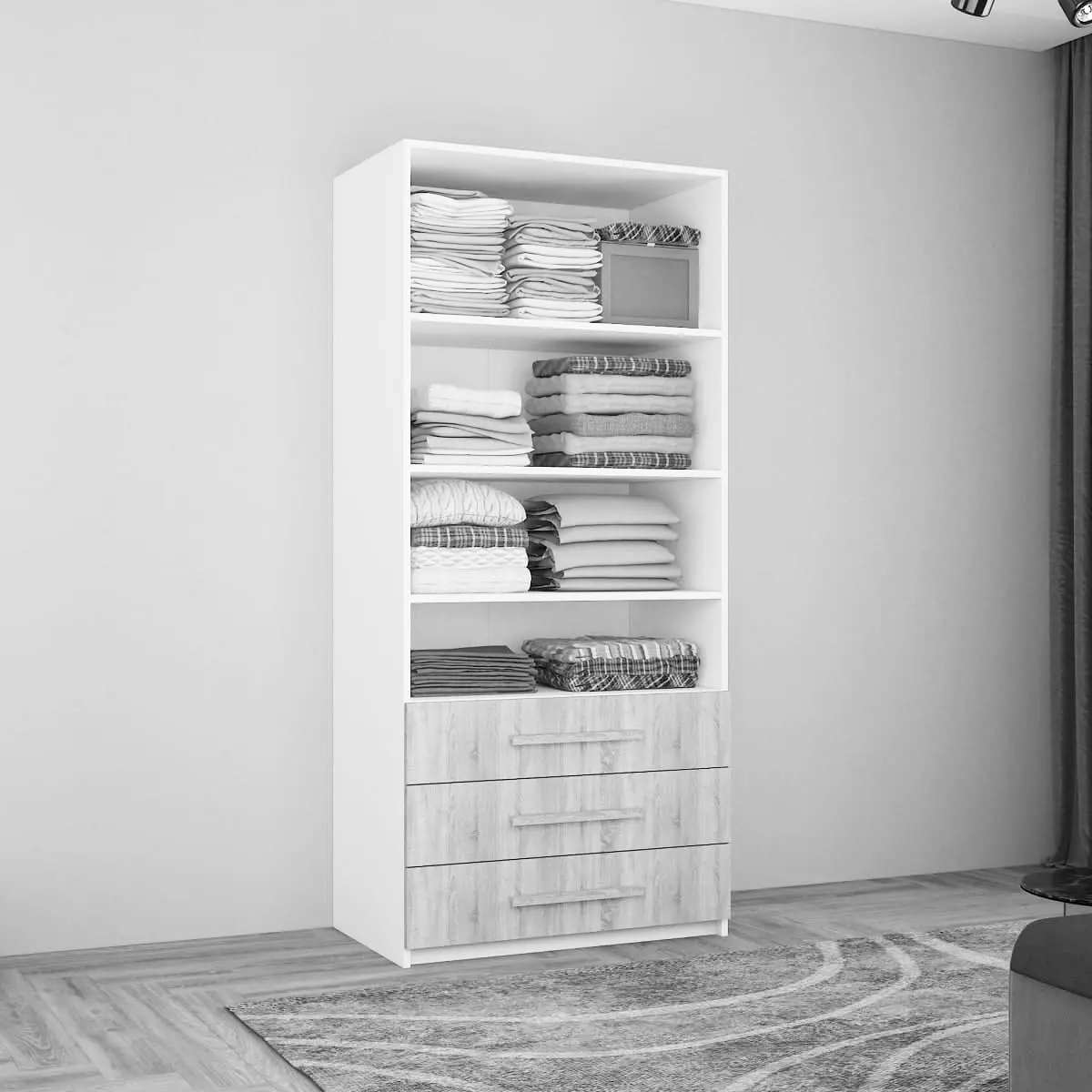 Шкаф Mobildor Smart-Home полки/ящики 0.90x0.56x2.0 (White/Anthracite)