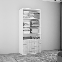 Шкаф Mobildor Smart-Home полки/ящики 1.0x0.56x2.0 (White/Anthracite) Thumb