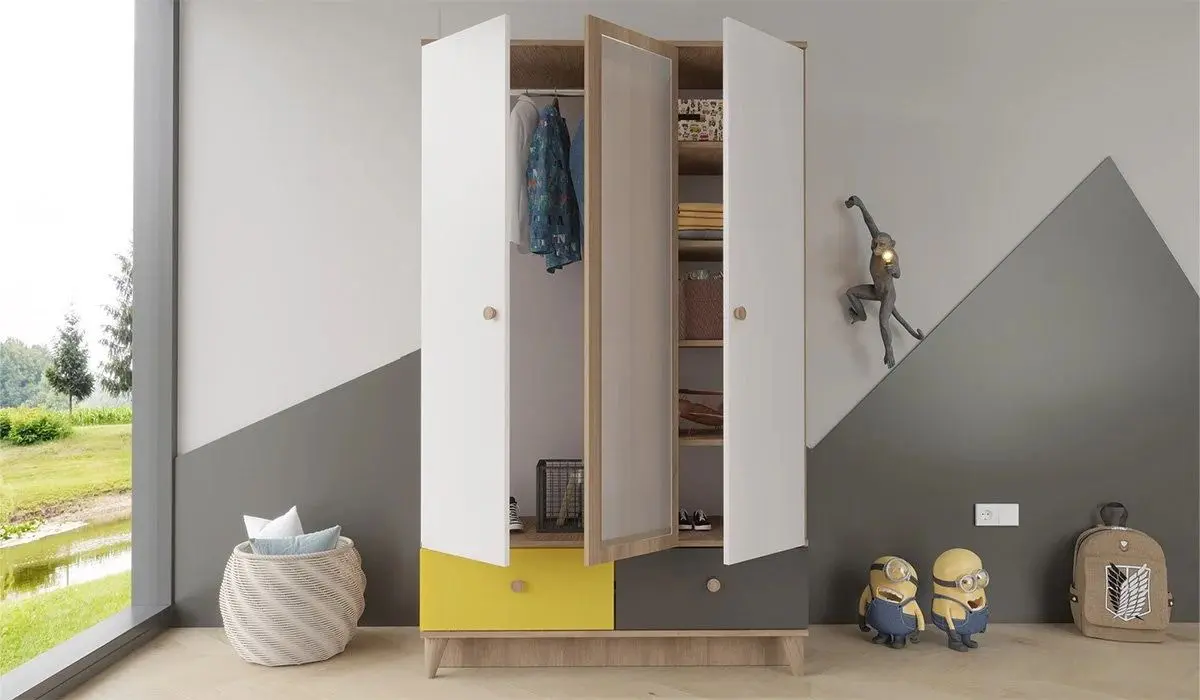 Шкаф ModaLife Hera Artemis 120 3D (Atlantic Pine Canyon/Yellow/White)