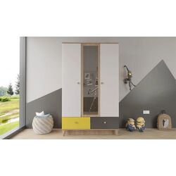 Dulap ModaLife Hera Artemis 120 3D (Atlantic Pine Canyon/Yellow/White)