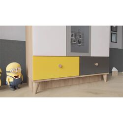 Шкаф ModaLife Hera Artemis 120 3D (Atlantic Pine Canyon/Yellow/White) Thumb