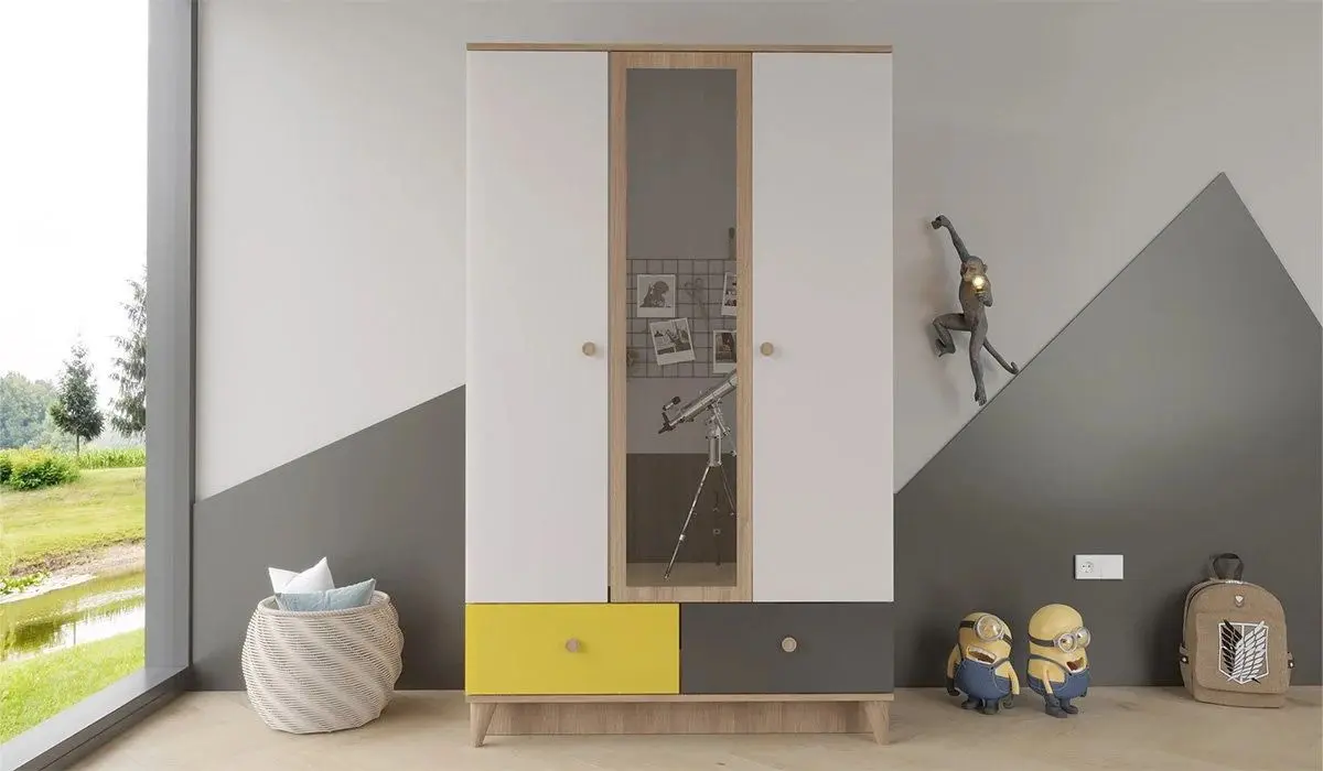 Шкаф ModaLife Hera Artemis 120 3D (Atlantic Pine Canyon/Yellow/White)