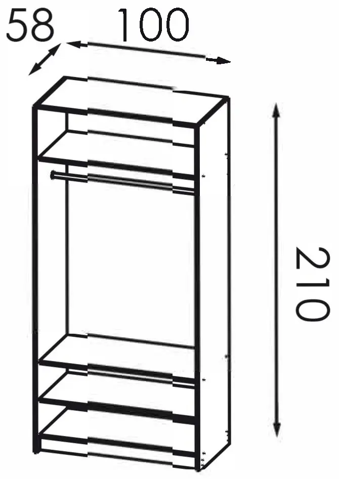 Dulap Modern Alex 100cm (Iron Stone)