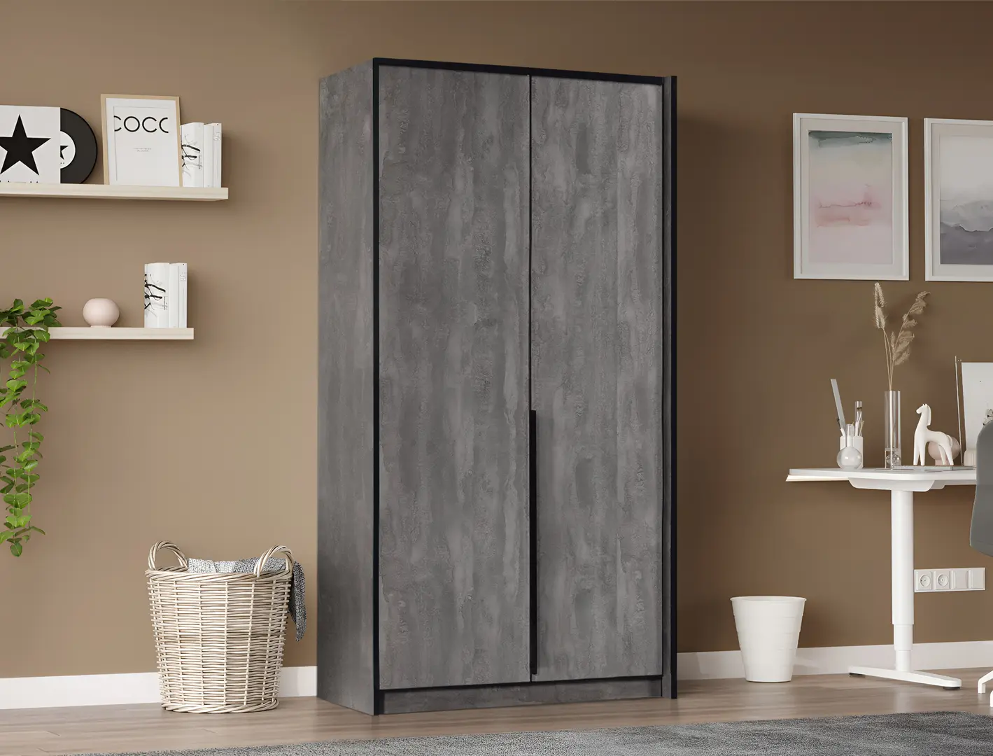 Dulap Modern Alex 100cm (Iron Stone)