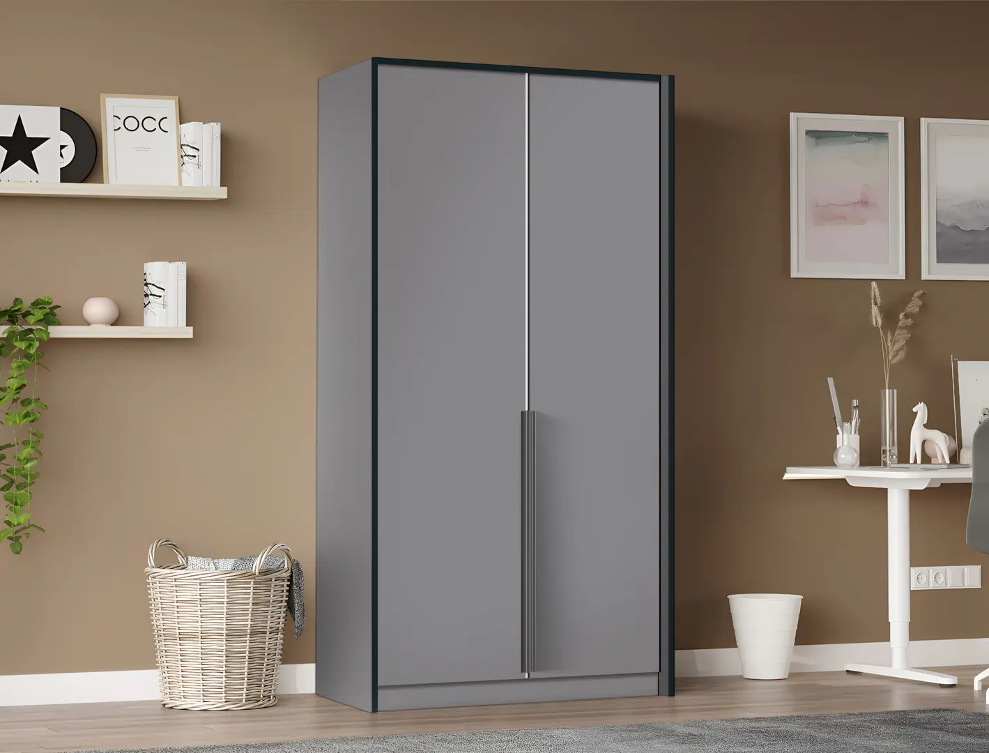 Dulap Modern Alex 100cm (Slate Gray)