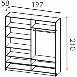 Dulap Modern Alex 200cm (Iron Stone) Thumb