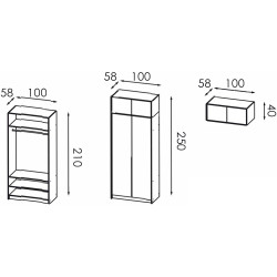 Dulap Modern Alex mezanin 100cm (Silk Stone) Thumb