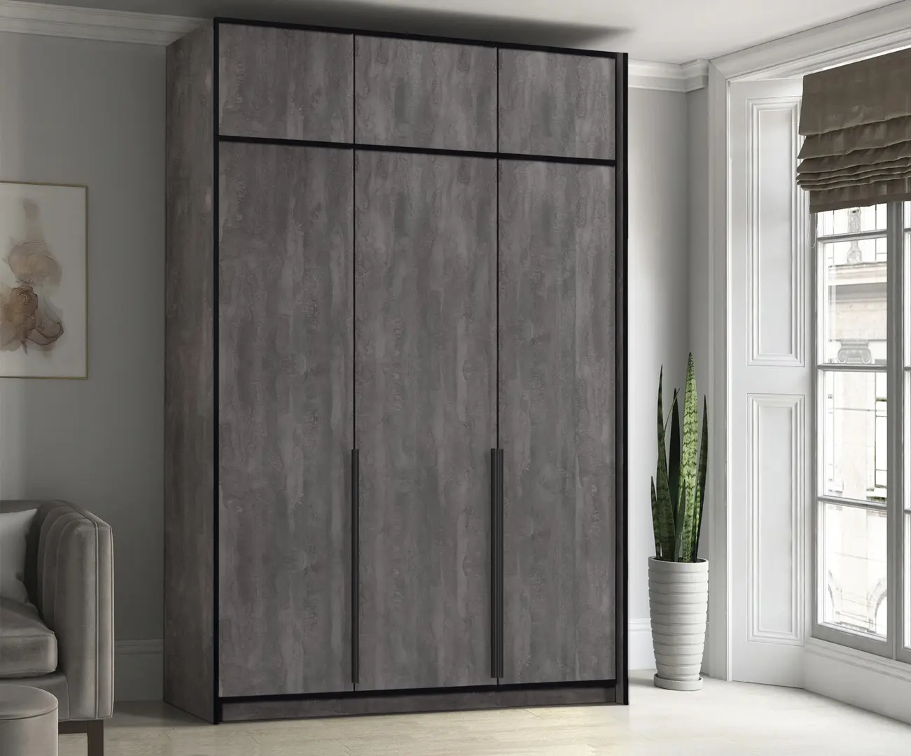 Dulap Modern Alex mezanin 150cm (Iron Stone)