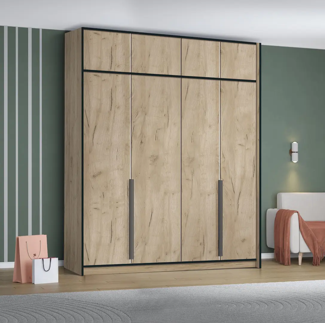Dulap Modern Alex mezanin 200cm (Craft Oak Gray)