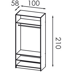Шкаф Modern Alex ниша 100cm (Iron Stone) Thumb
