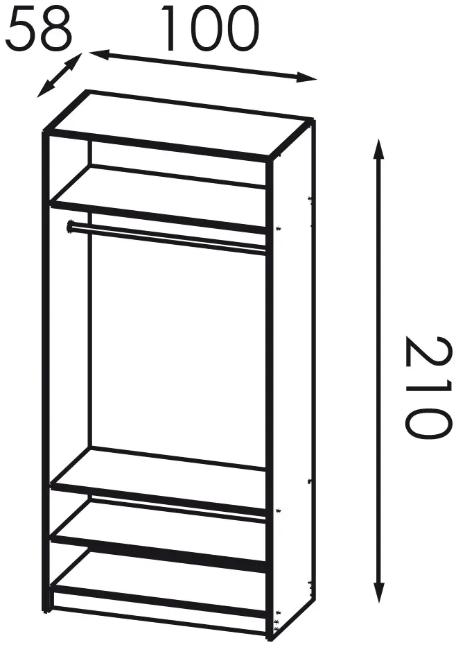Шкаф Modern Alex ниша 100cm (Iron Stone)