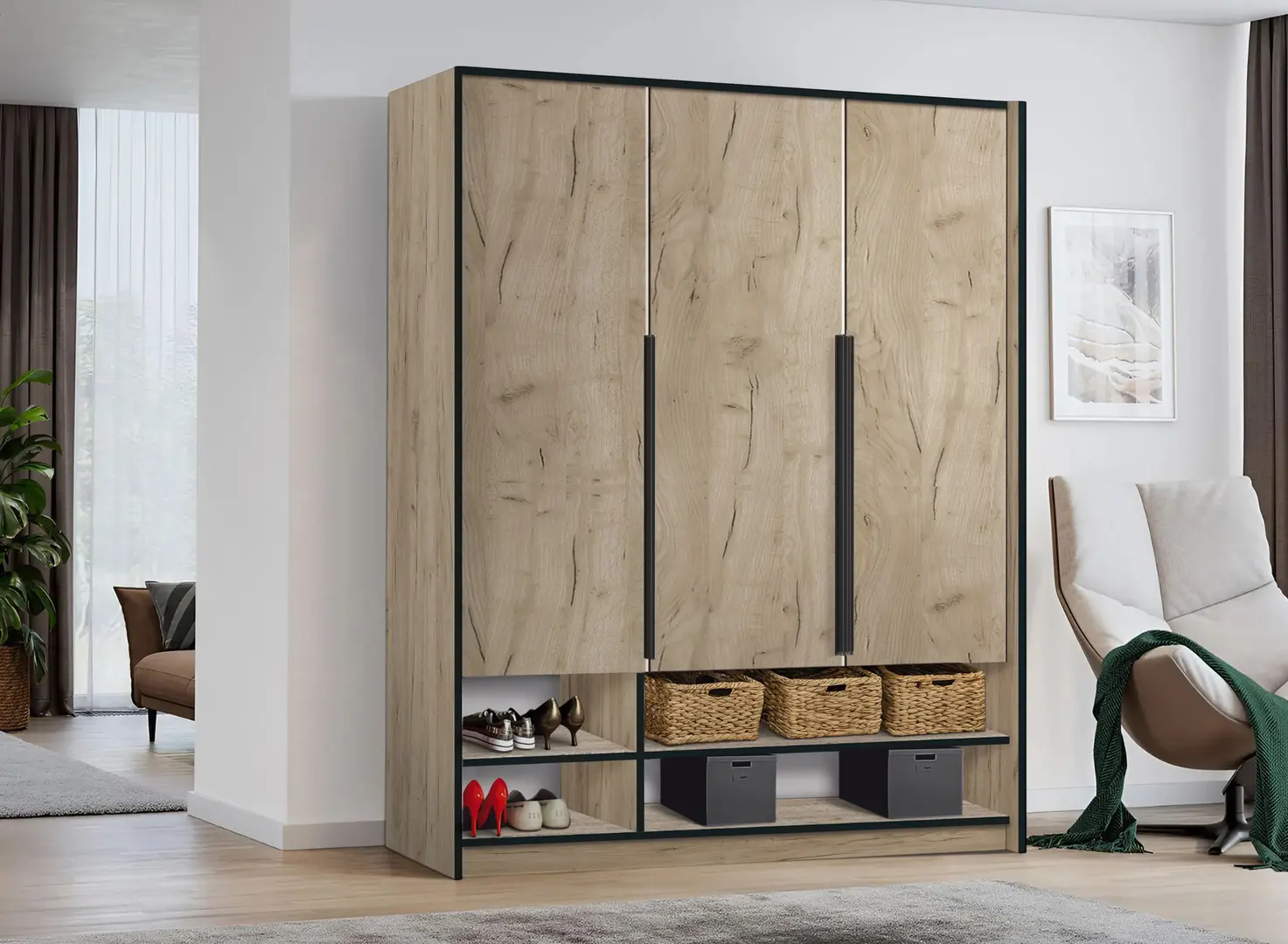 Шкаф Modern Alex ниша 150cm (Craft Oak Gray)