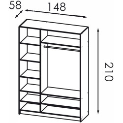 Шкаф Modern Alex ниша 150cm (Iron Stone) Thumb