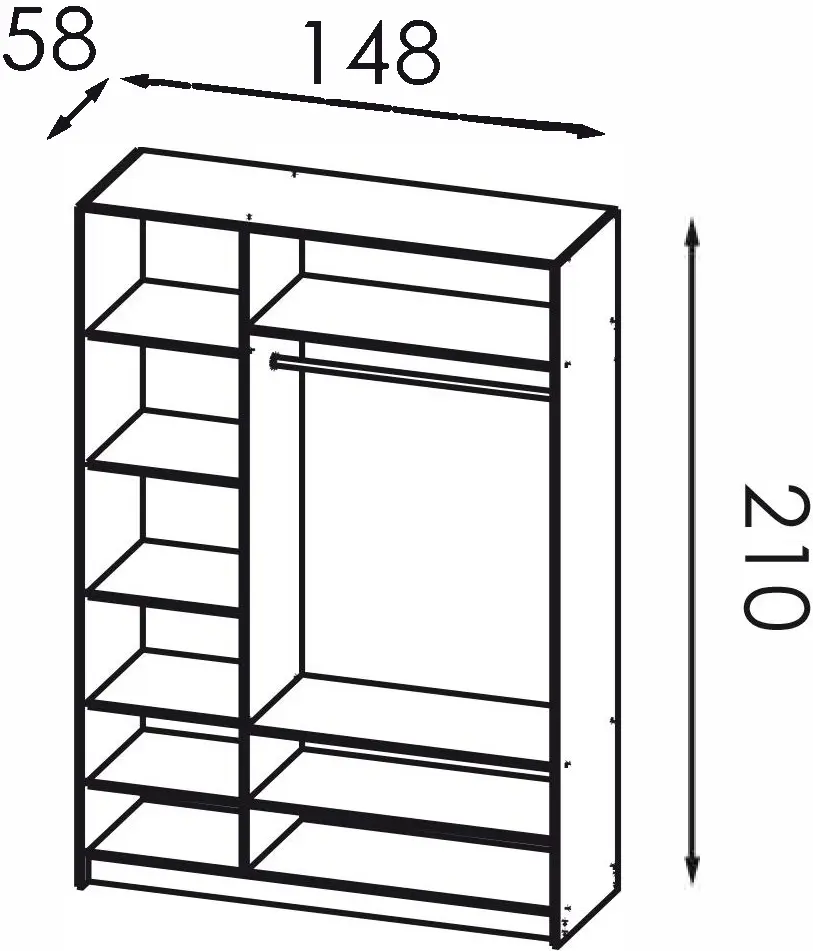 Шкаф Modern Alex ниша 150cm (Iron Stone)