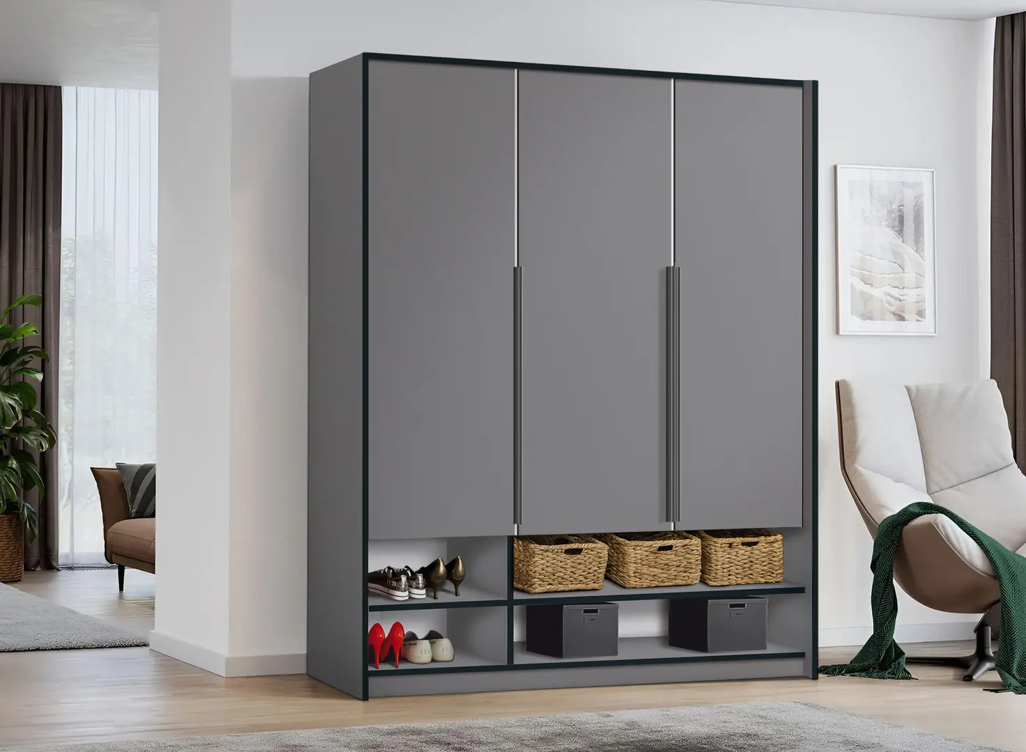 Dulap Modern Alex nisa 150cm (Slate Gray)