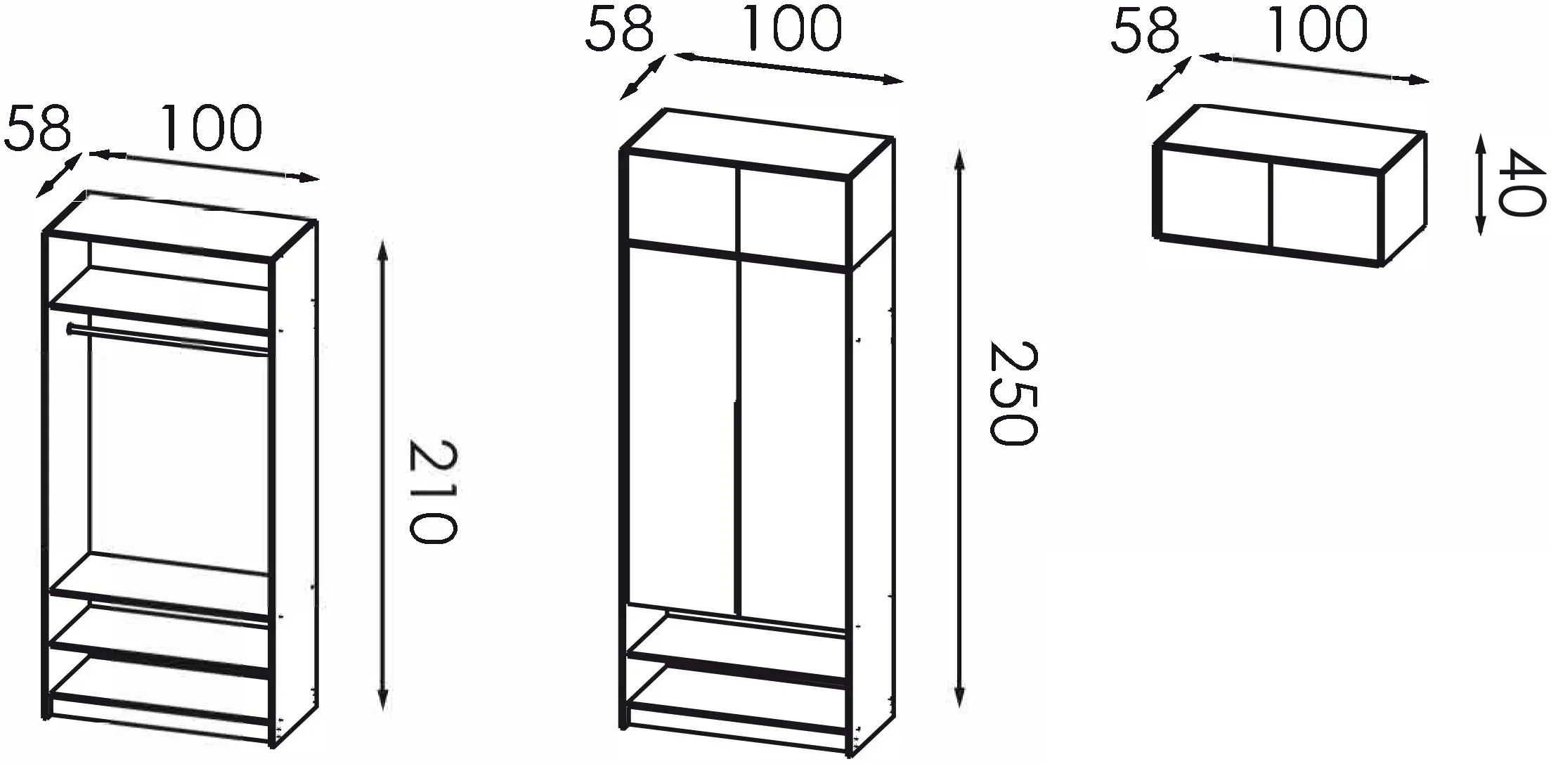 Dulap Modern Alex nisa/mezanin 100cm (Iron Stone)