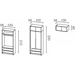 Шкаф Modern Alex ниша/антресоль 100cm (Slate Gray) Thumb