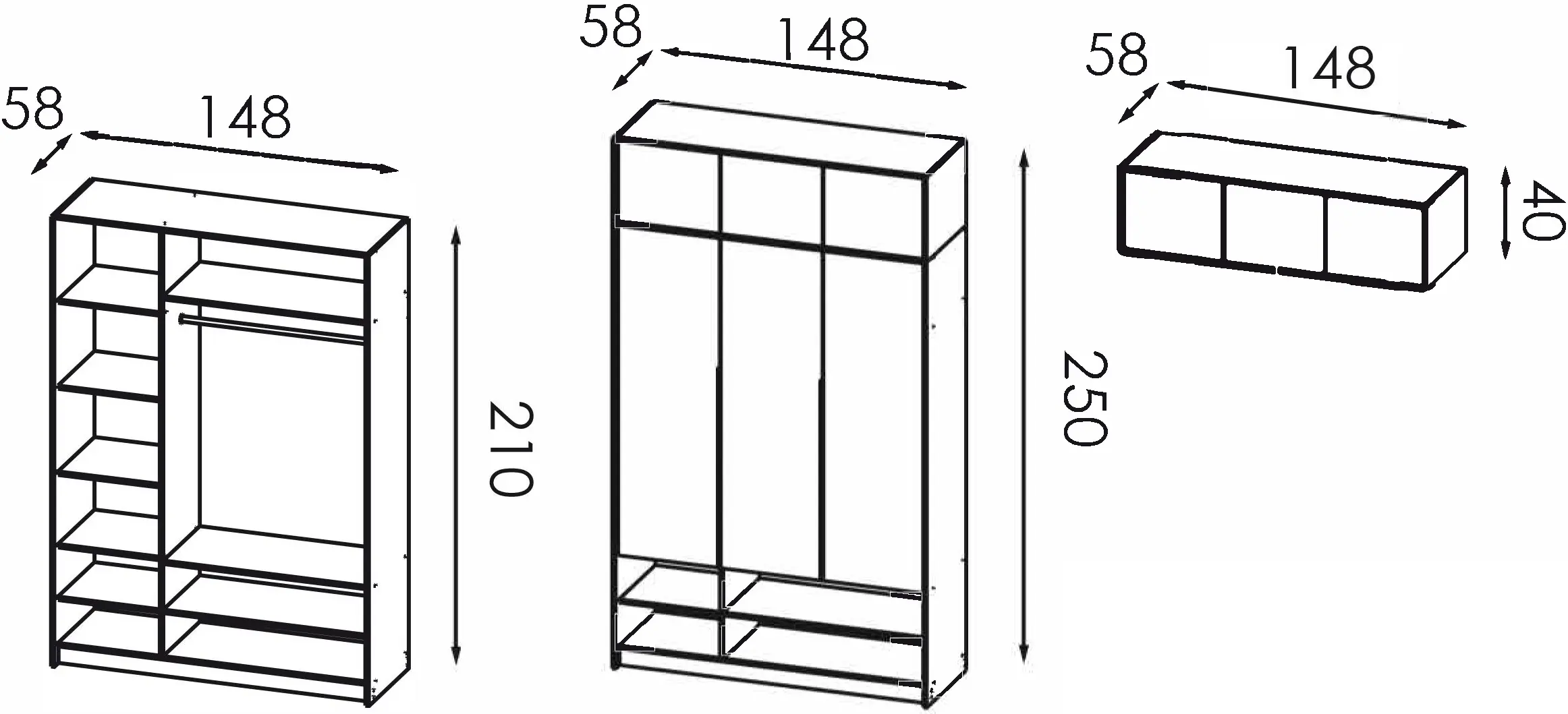 Dulap Modern Alex nisa/mezanin 150cm (Craft Oak Gray)