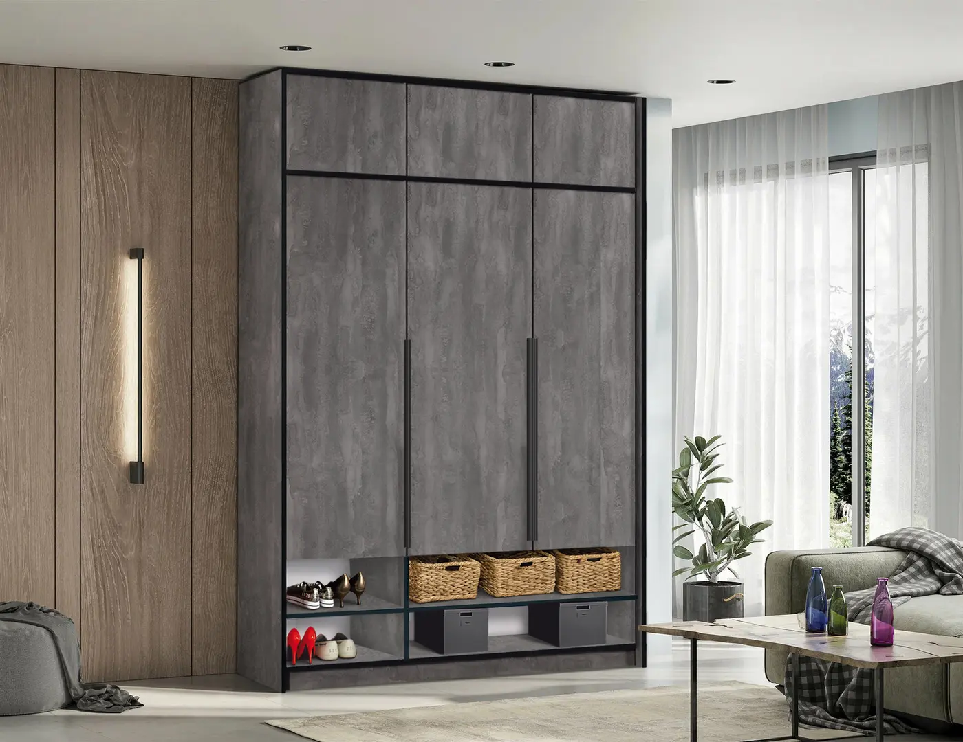 Шкаф Modern Alex ниша/антресоль 150cm (Iron Stone)