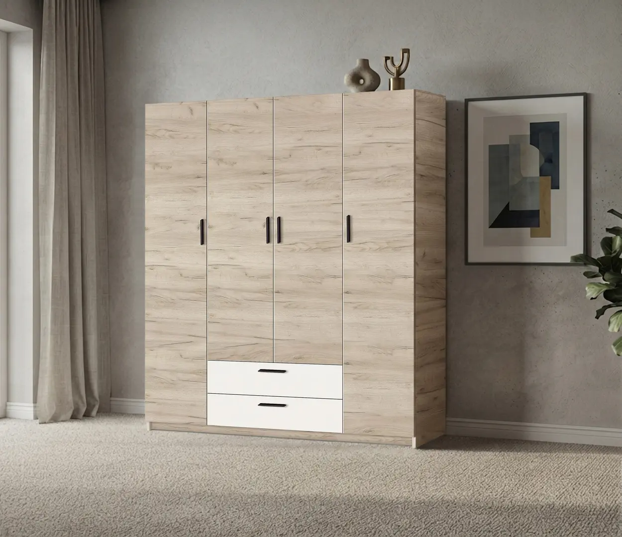 Шкаф Modern Andi 160cm (Craft Oak Gray/White)