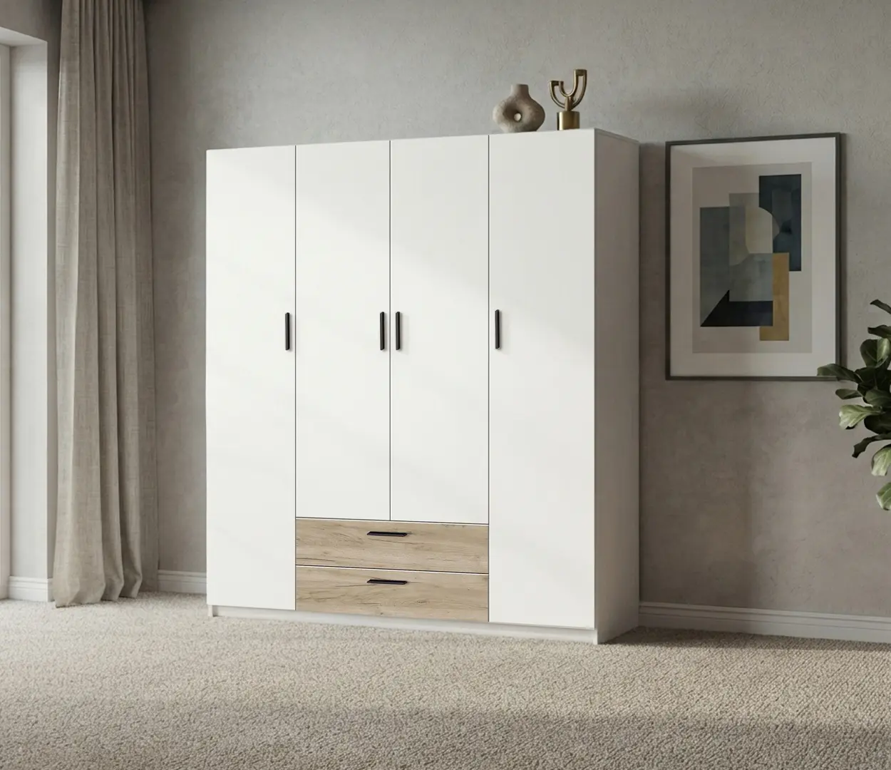 Шкаф Modern Andi 160cm (White/Craft Oak Gray)