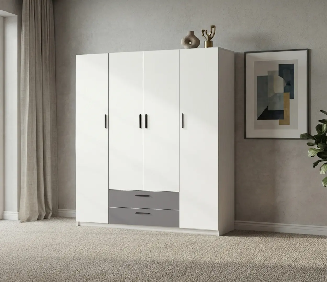 Шкаф Modern Andi 160cm (White/Slate Gray)