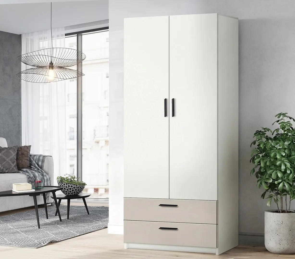 Шкаф Modern Andi 80cm (White/Cashmere)