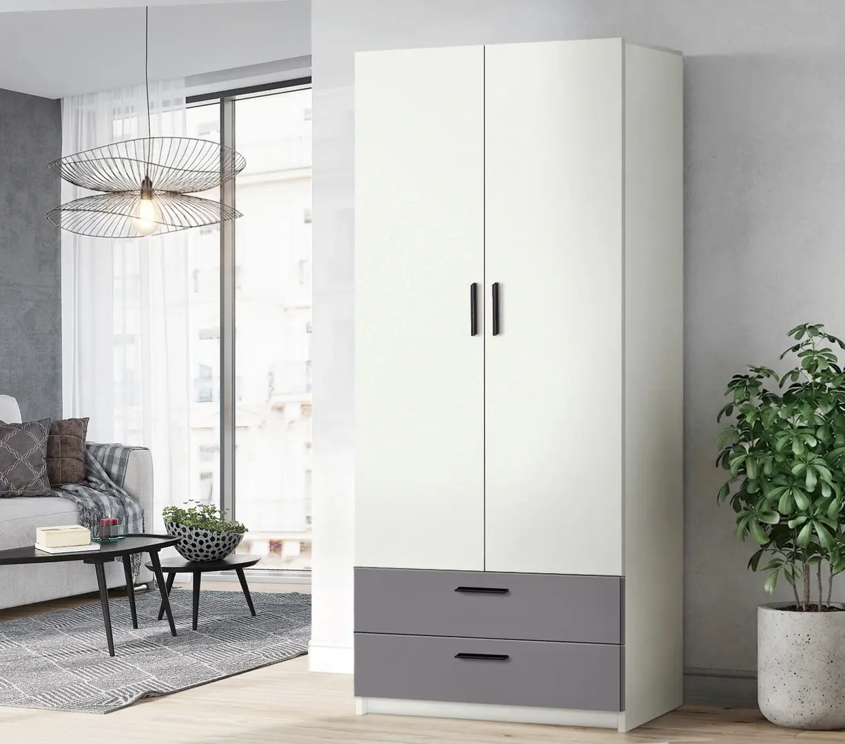 Шкаф Modern Andi 80cm (White/Slate Gray)