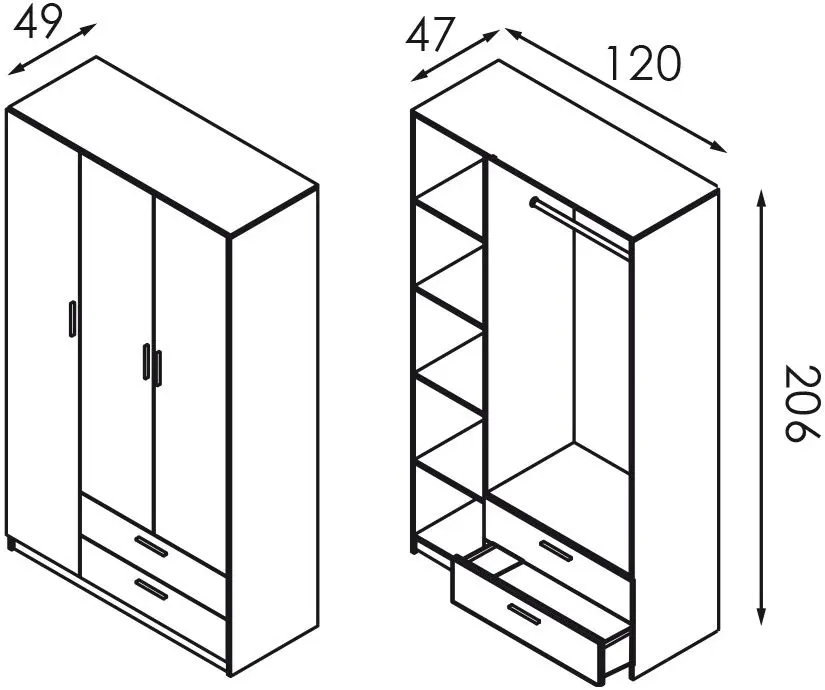 Шкаф Modern Andi 120cm (Slate Gray/White)