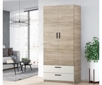 Dulap Modern Andi 80cm (Craft Oak Gray/White)