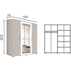 Шкаф Modern Francesca 180cm (Cashmere/White) Thumb