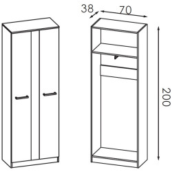 Шкаф Modern Karolina 70cm (Craft Oak White/Craft Oak Gray) Thumb